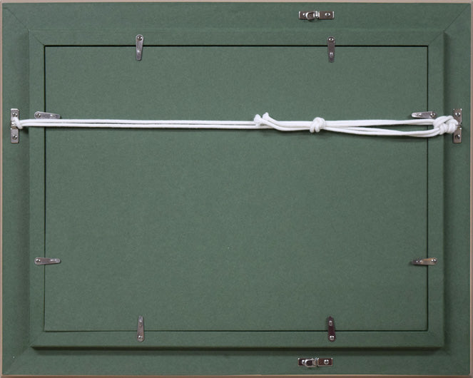 遠藤ミマン「ウトナイ湖(勇払原野)」油絵・F4号 額縁裏側画像