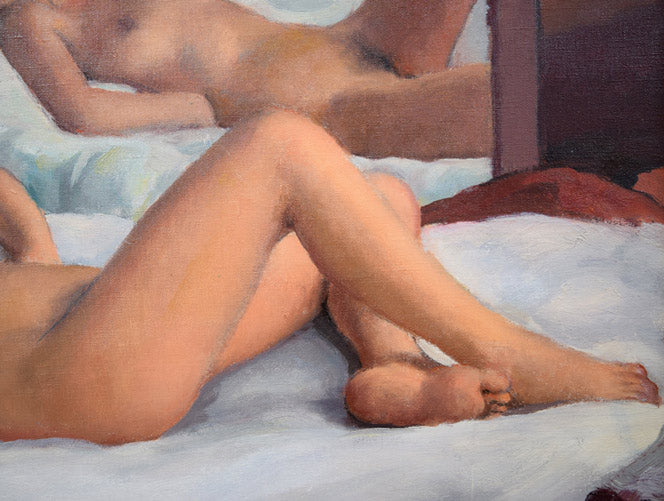 モーリス・エランジェ「裸婦」油絵・仏F15号　拡大画像4