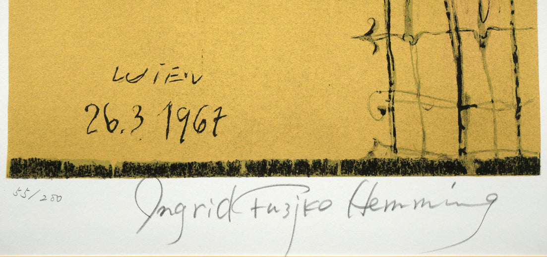 フジ子ヘミング「春」リトグラフ 限定番号(ed,55/280)、本人直筆鉛筆サイン