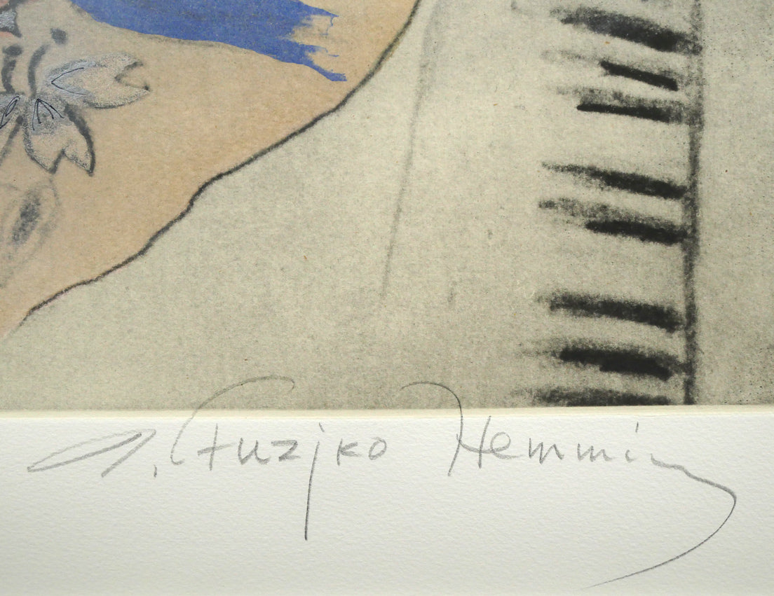 フジ子ヘミング「おさらい」銅版画 本人直筆鉛筆サイン