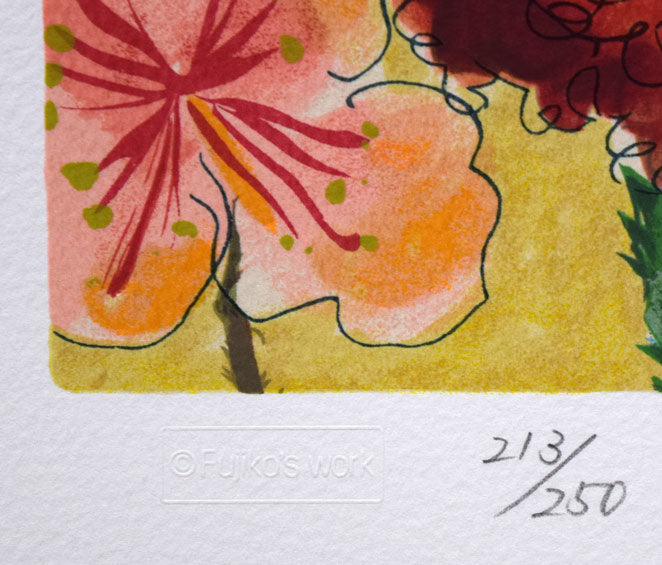 フジ子ヘミング「スエーデンの歌」シルクスクリーン版画 限定番号(ed,213/250)拡大画像