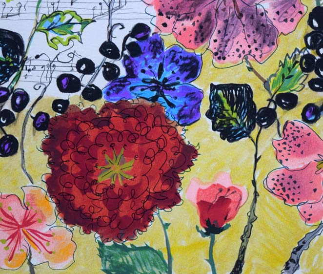 フジ子ヘミング「スエーデンの歌」シルクスクリーン版画 拡大画像3