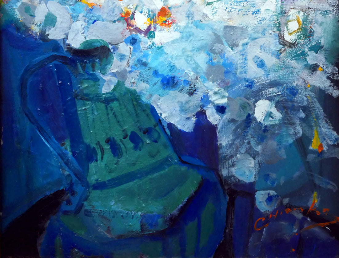 藤野千鶴子「花」油絵・F6号 拡大画像3