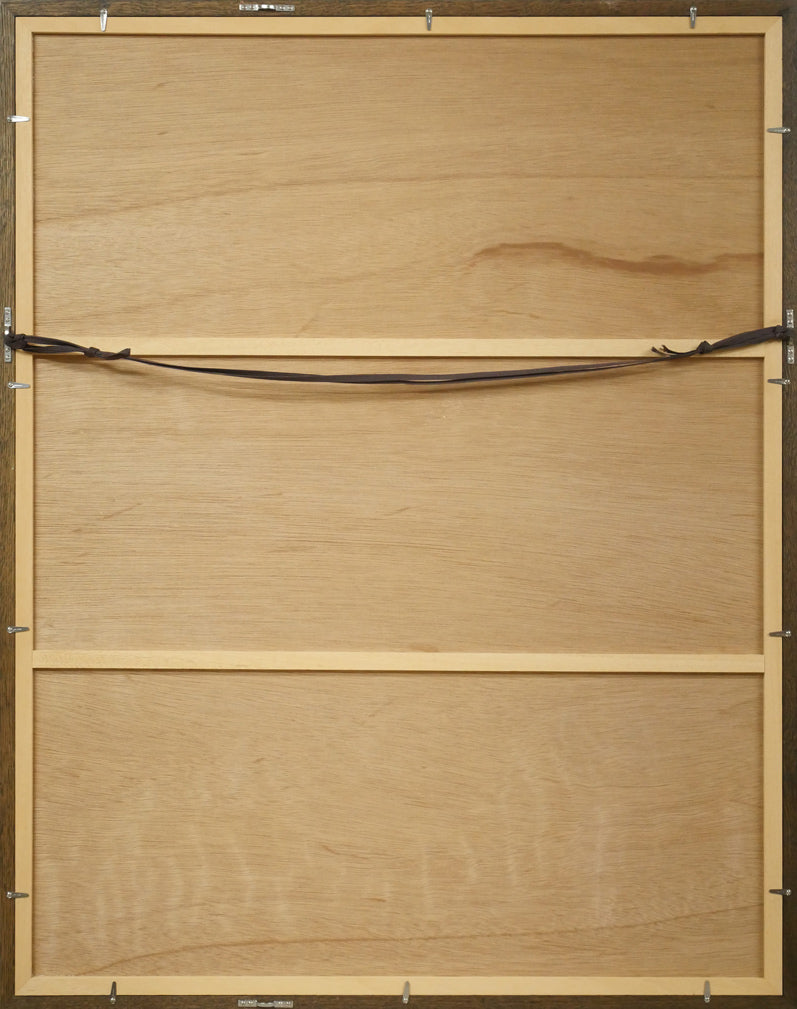 藤野千鶴子「宙(そら)」水彩・パステル画併用・20号 額縁裏側画像