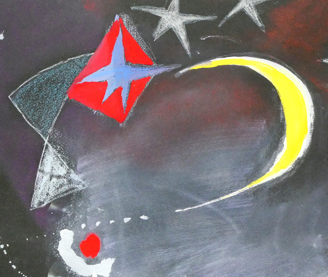 藤野千鶴子「宙(そら)」水彩・パステル画併用・20号 拡大画像2