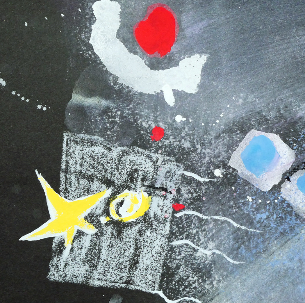 藤野千鶴子「宙(そら)」水彩・パステル画併用・20号 拡大画像3