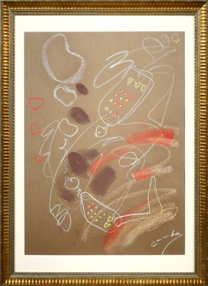 藤野千鶴子「抽象画1」パステル画・10号