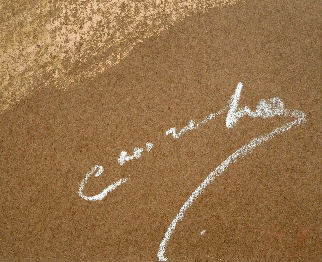 藤野千鶴子「抽象画1」パステル画・10号 サイン拡大画像