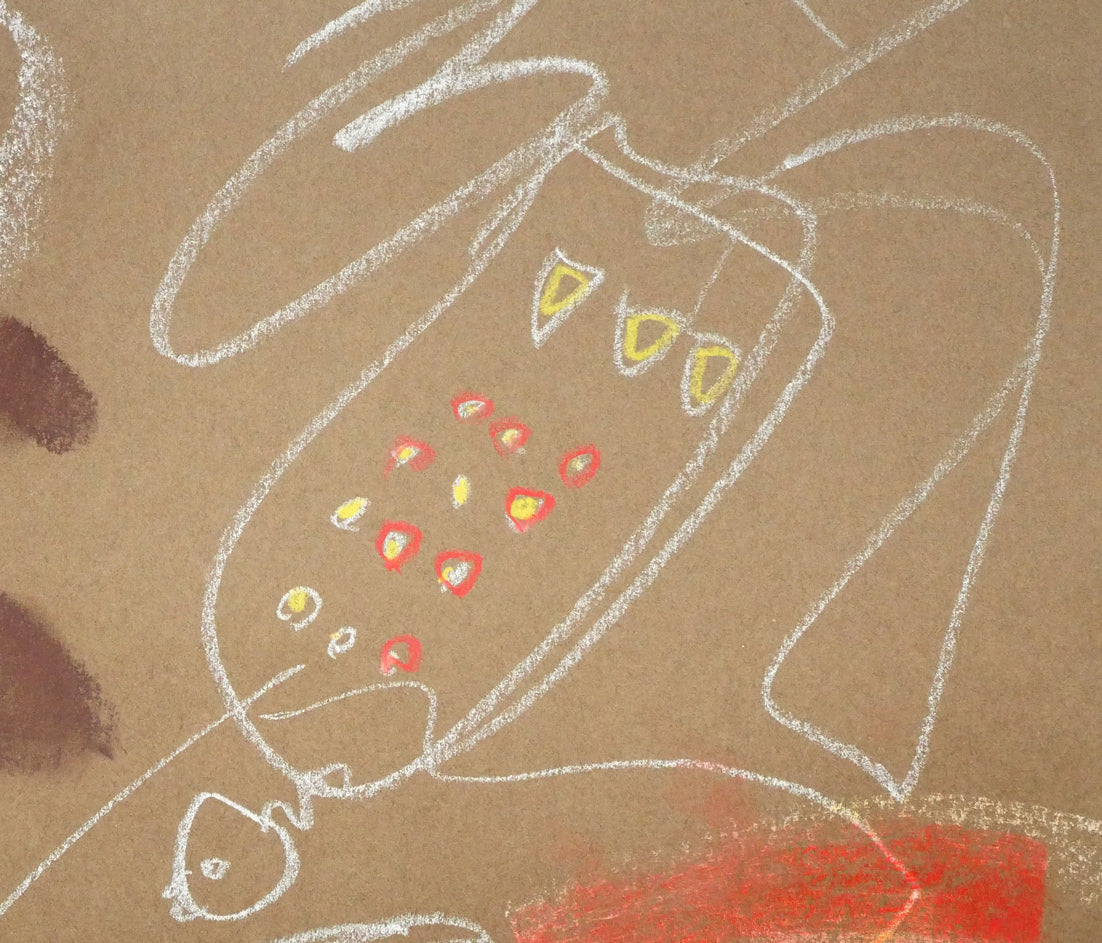 藤野千鶴子「抽象画1」パステル画・10号 拡大画像2