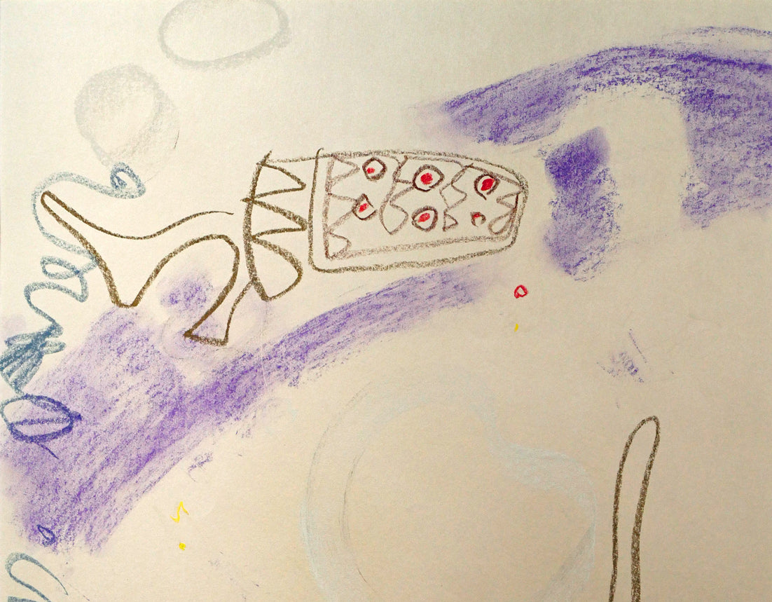 藤野千鶴子「抽象画2」パステル画・10号 拡大画像1