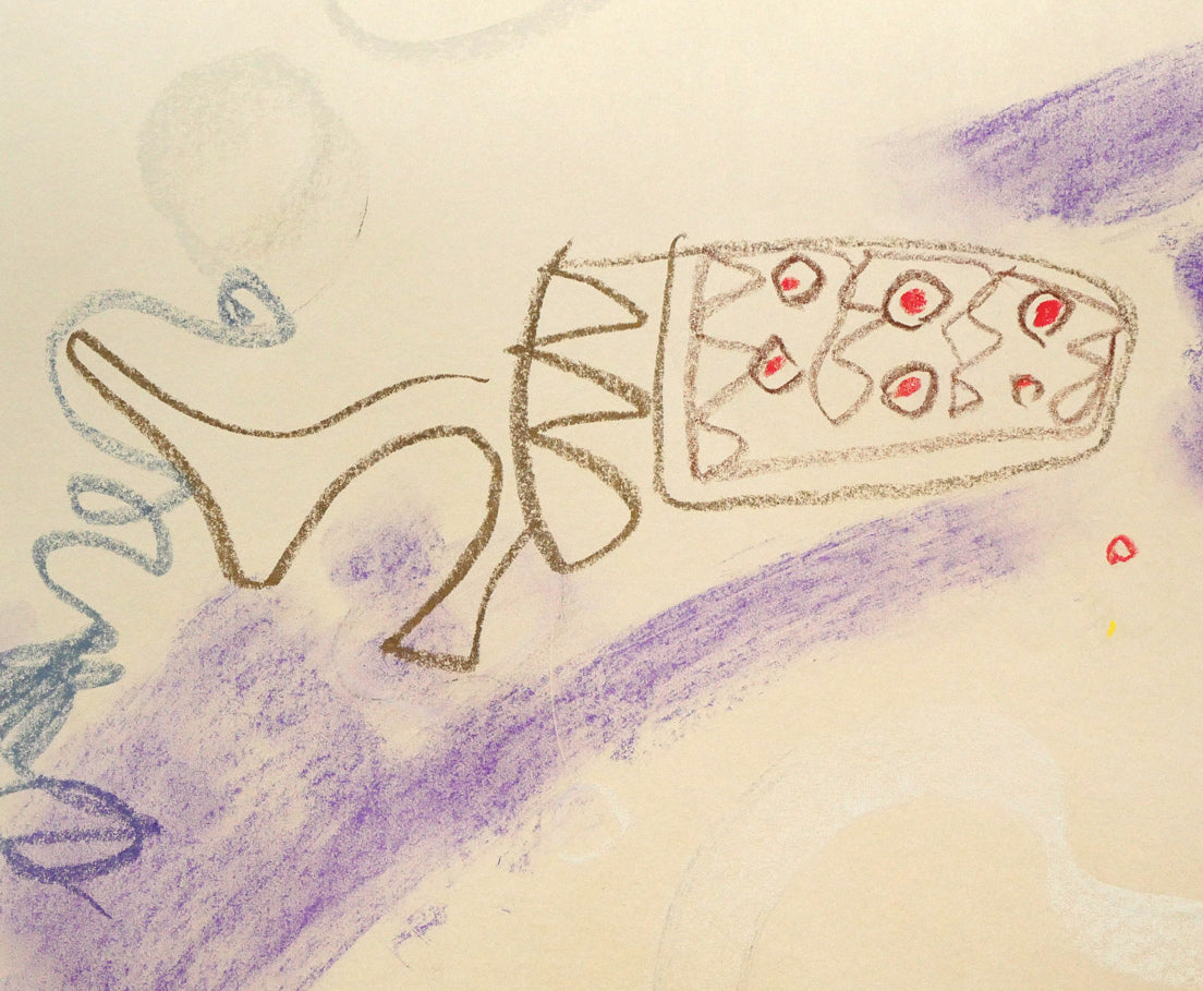 藤野千鶴子「抽象画2」パステル画・10号 拡大画像2