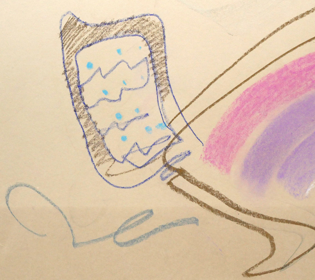 藤野千鶴子「抽象画2」パステル画・10号 拡大画像4