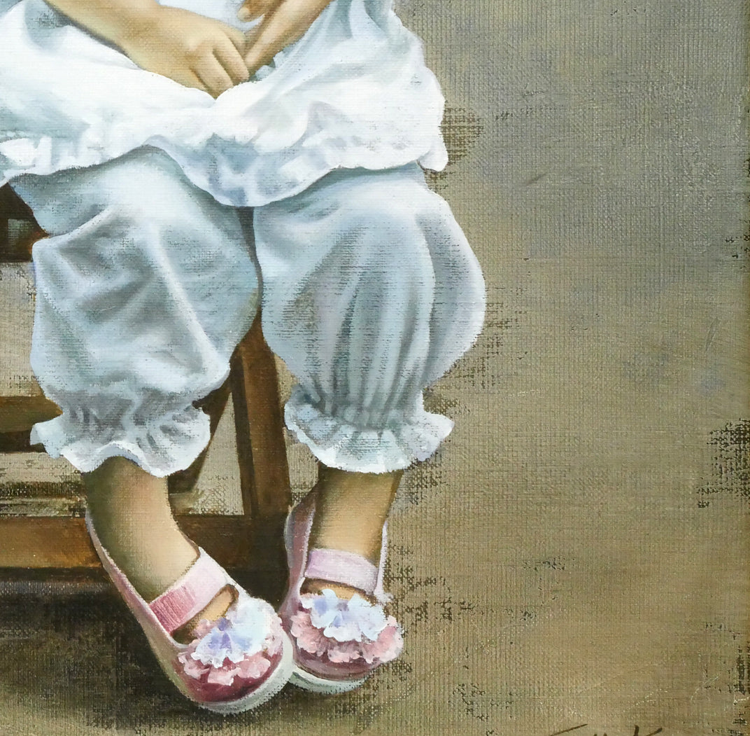 藤岡心象「陽だまり」油絵・F10号 拡大画像4