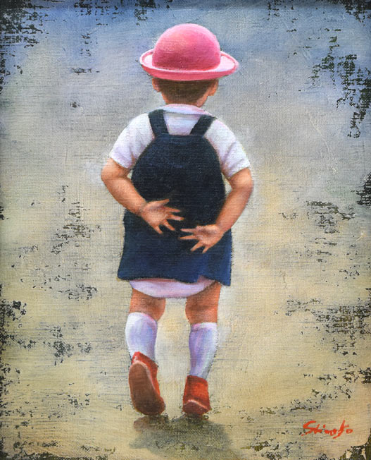 藤岡心象「奈美ちゃん」油絵・F3号 作品全体拡大画像