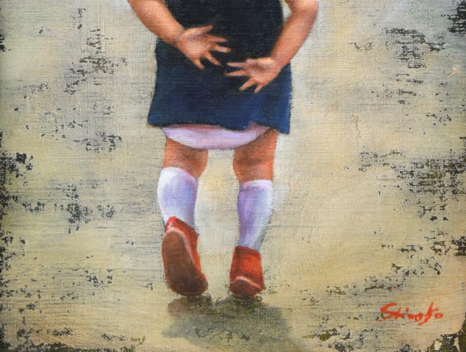 藤岡心象「奈美ちゃん」油絵・F3号 拡大画像3