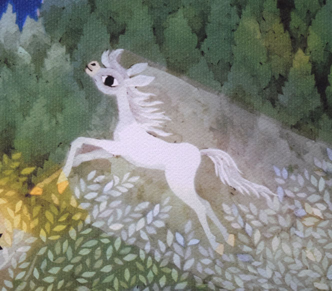 藤城清治「月輪に向かって」ジクレー版画 拡大画像2