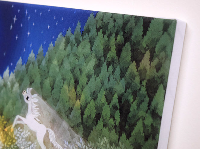 藤城清治「月輪に向かって」ジクレー版画 拡大画像4(キャンバス仕立て)