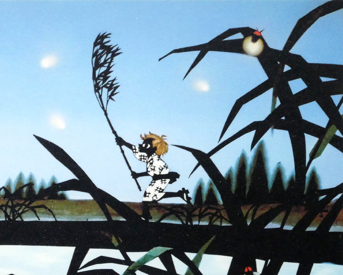 藤城清治「ほたるこい(日本の愛唱歌・6月)」レフグラフ版画 拡大画像3