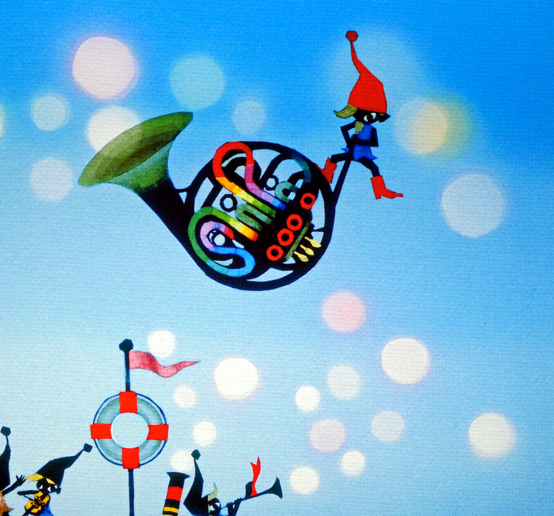 藤城清治「こびとの旅立ち」ジクレー版画 拡大画像2