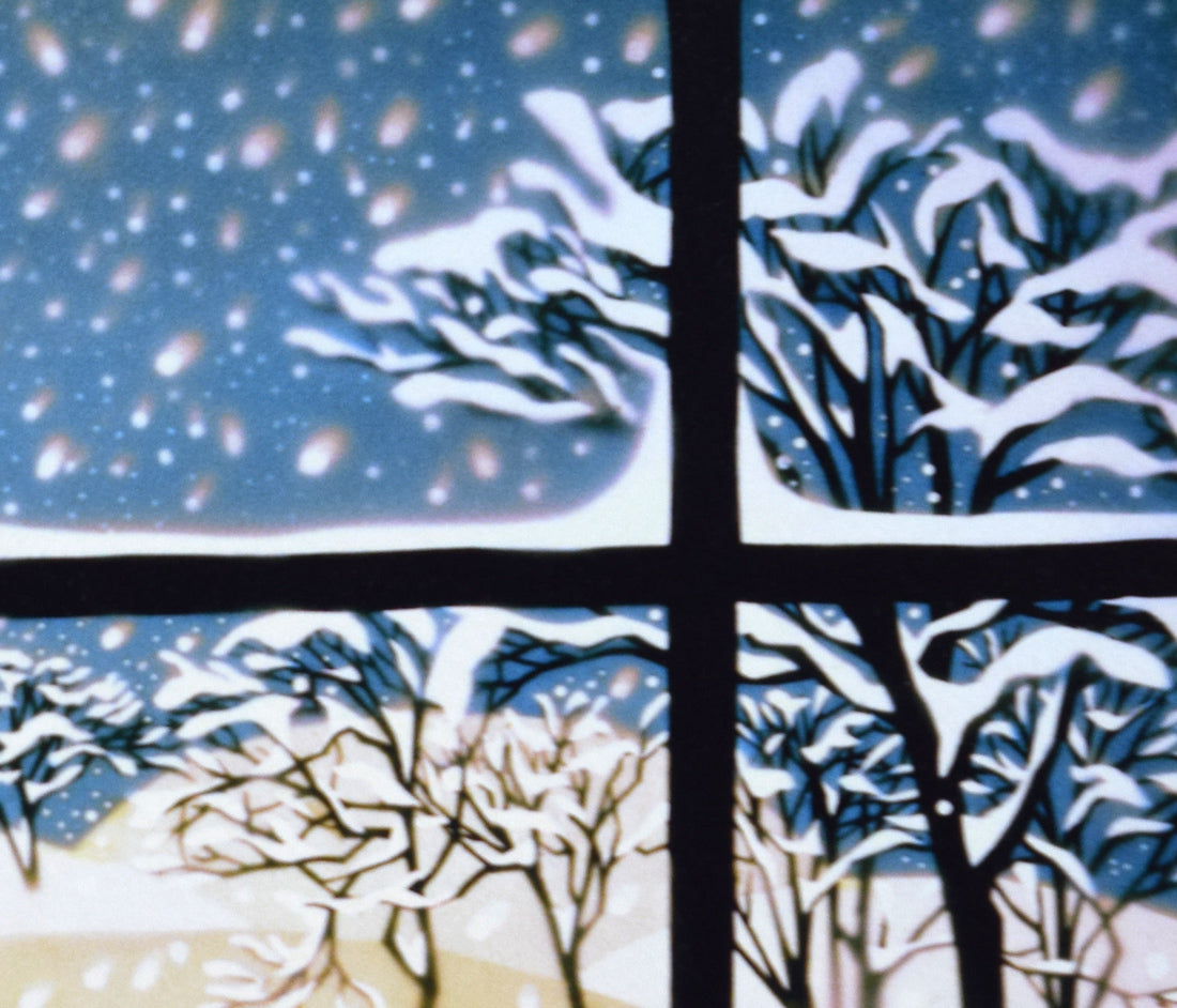 藤城清治「こたつと猫」レフグラフ 拡大画像4