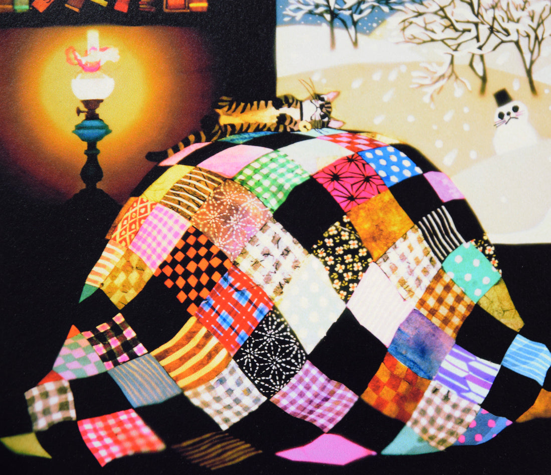 藤城清治「こたつと猫」レフグラフ 拡大画像5