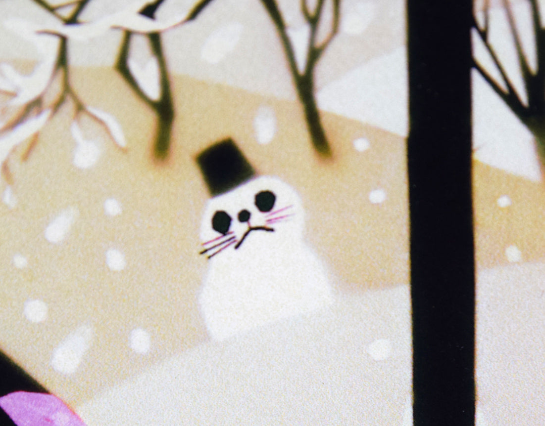 藤城清治「こたつと猫」レフグラフ 拡大画像6