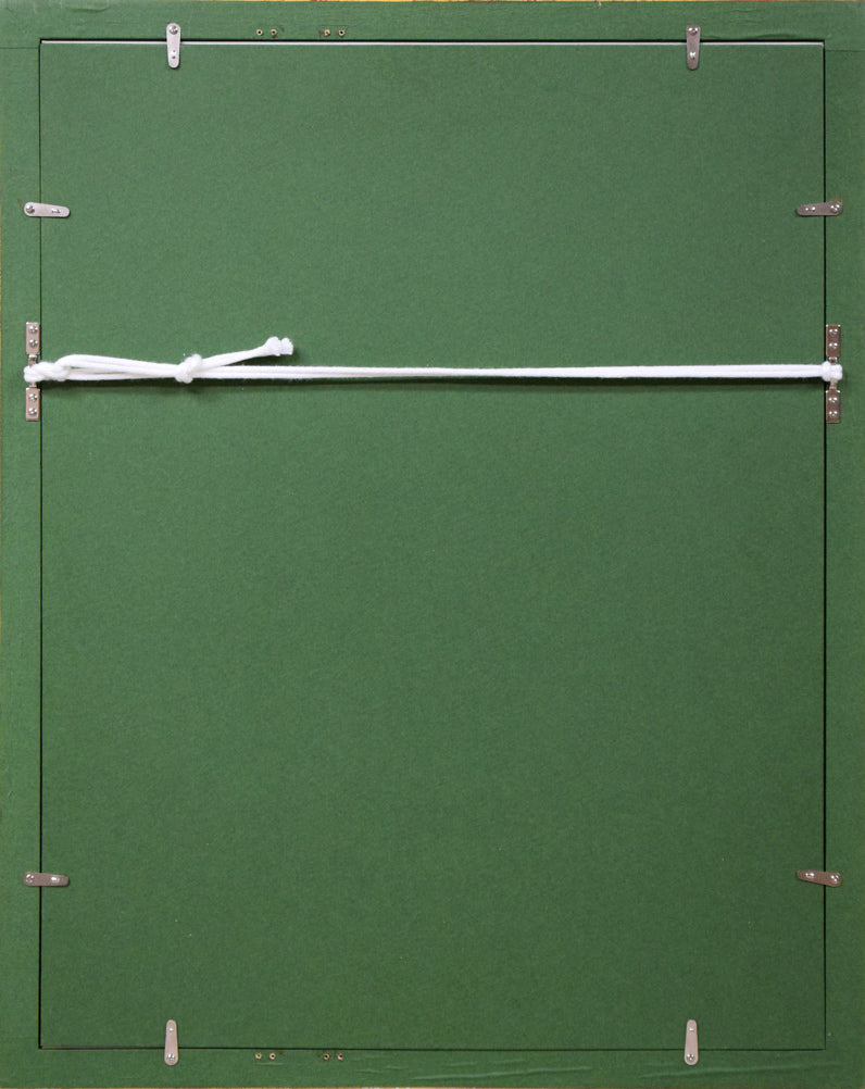 藤田嗣治「バラを持つ少女」エッチング(銅版画) 額縁裏側画像