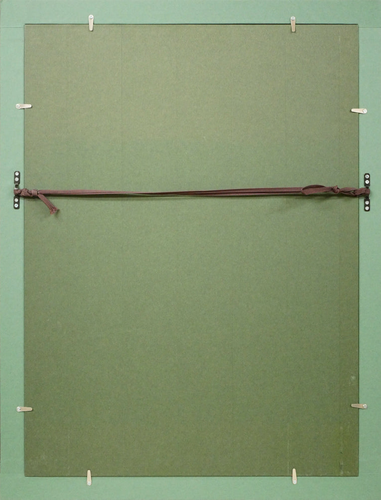 藤田嗣治「フランス娘」木版画 額縁裏側画像