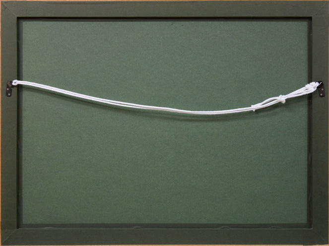 藤田嗣治「塀の上でー子供たちとツバメ」リトグラフ 額縁裏側画像