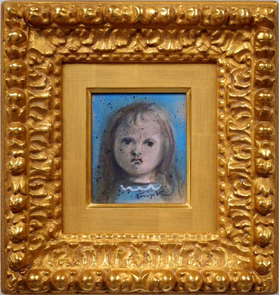 藤田嗣治「子供」パステル・ガッシュ・紙