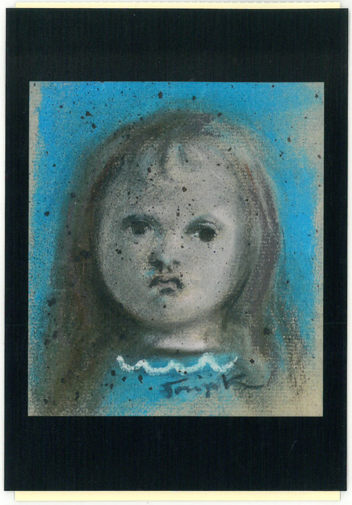 藤田嗣治「子供」パステル・ガッシュ・紙 鑑定証裏側画像