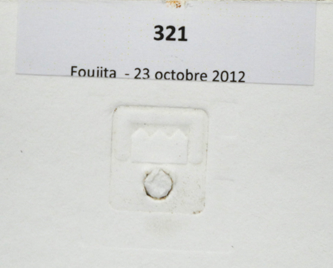 藤田嗣治「子供」パステル・ガッシュ・紙 台紙拡大画像(来歴:藤田君代夫人コレクション 2012年10月23日 Lot,321)