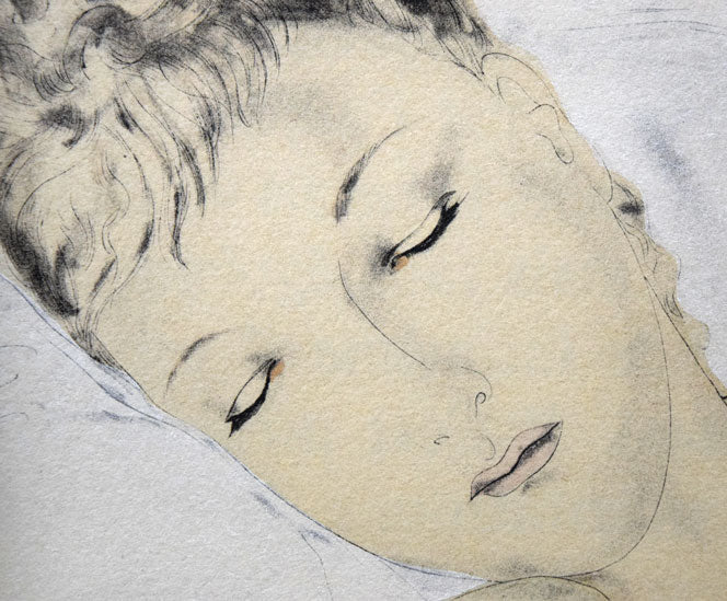 藤田嗣治「面影との闘い(小)」リトグラフ 拡大画像1