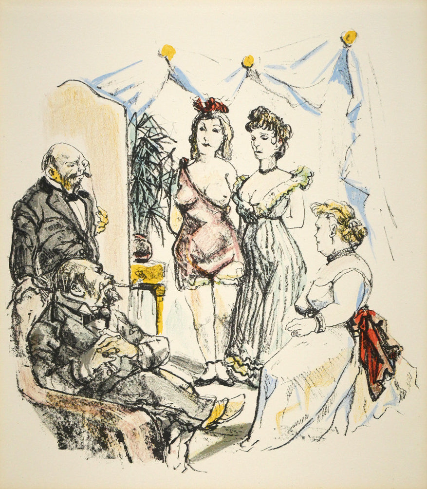 藤田嗣治「娼婦の館(「四十雀」より)」リトグラフ 作品全体画像