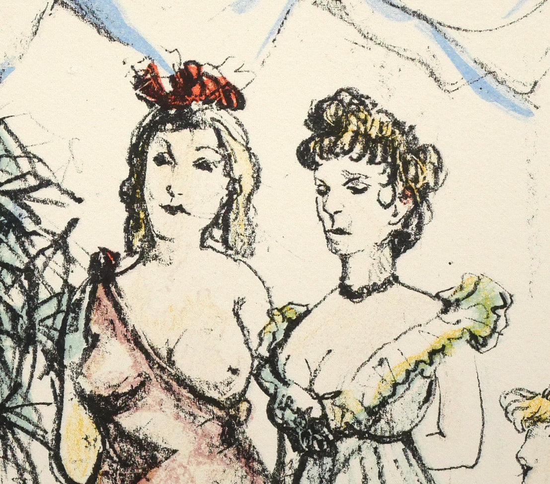 藤田嗣治「娼婦の館(「四十雀」より)」リトグラフ 拡大画像5