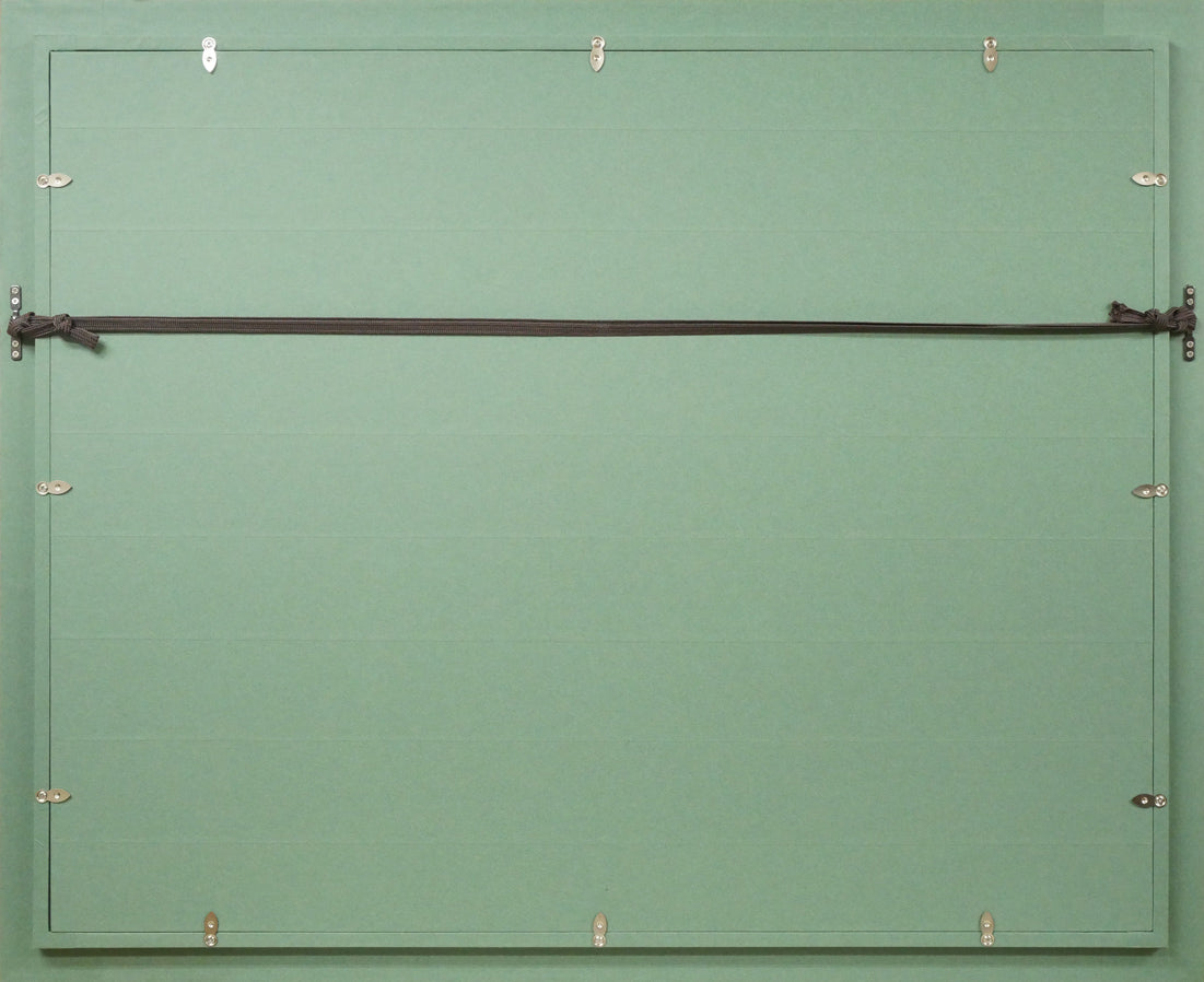 府川貢「ヒンズークシュの羊飼い(アフガニスタン)」油絵・P15号 額縁裏側画像