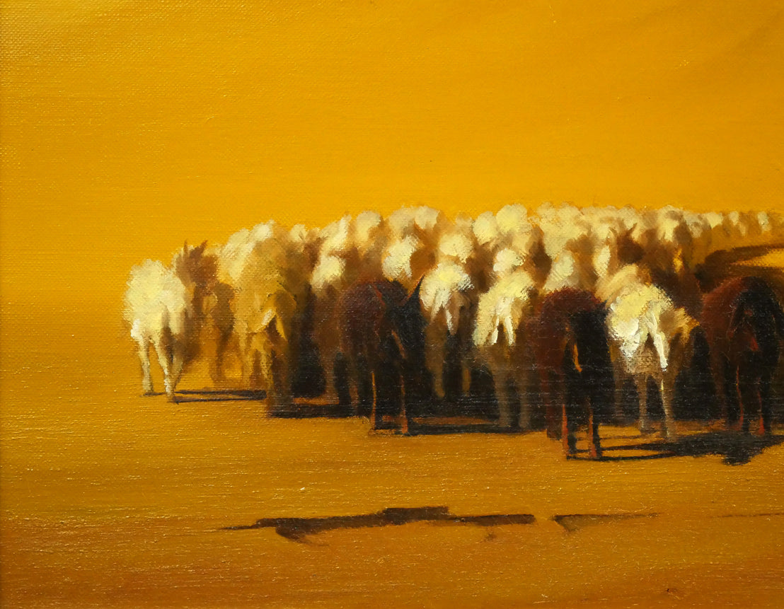 府川貢「ヒンズークシュの羊飼い(アフガニスタン)」油絵・P15号 拡大画像3