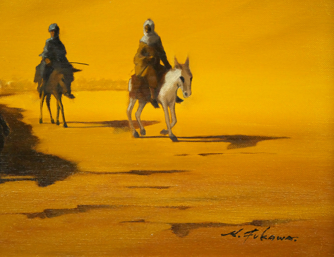 府川貢「ヒンズークシュの羊飼い(アフガニスタン)」油絵・P15号 拡大画像4