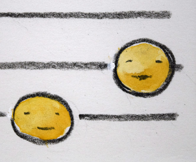 府川誠「みそ(大豆)」水彩画 拡大画像1