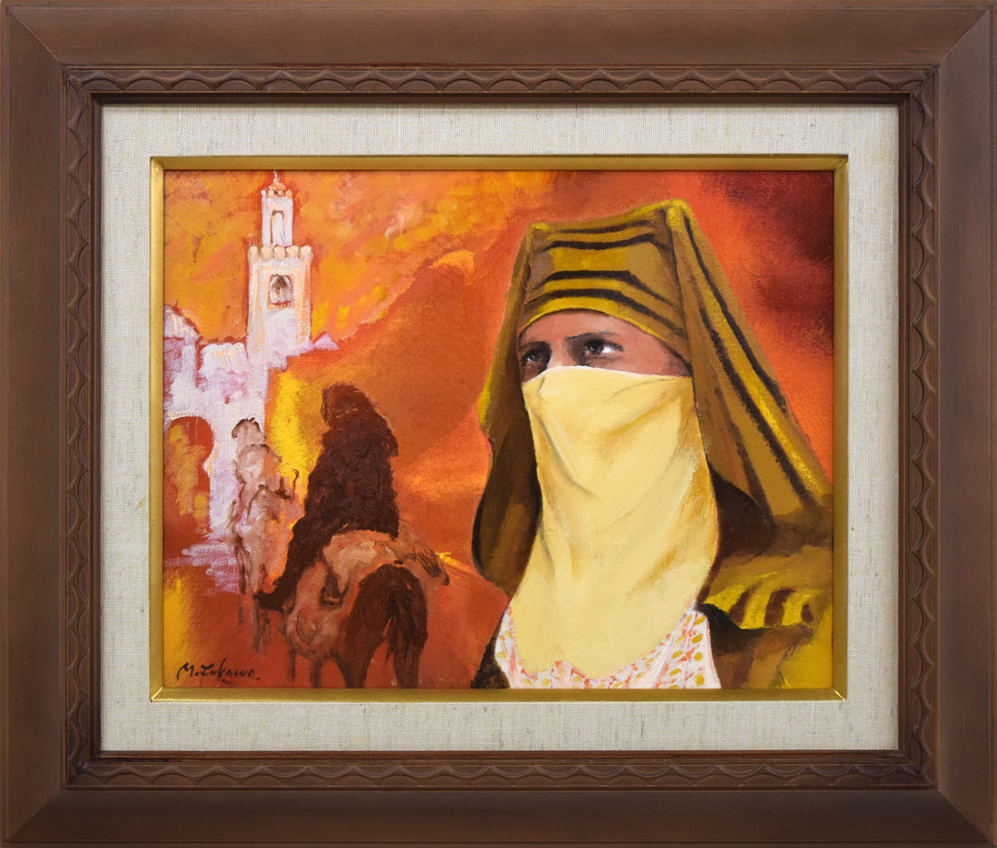 府川貢「メディナの女(モロッコ・フェズ)」油絵・F6号