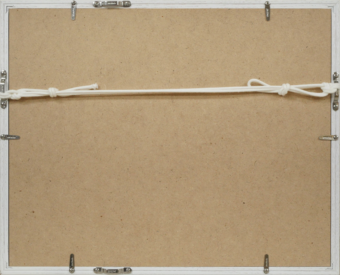 福井正治「群像」水彩画(グアッシュ) 額縁裏側画像