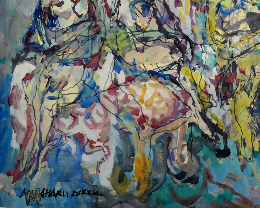 福井正治「群像」水彩画(グアッシュ) 拡大画像5