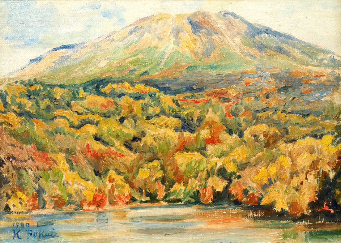 福井凱將「雌阿寒岳」油絵・F4号 作品全体画像