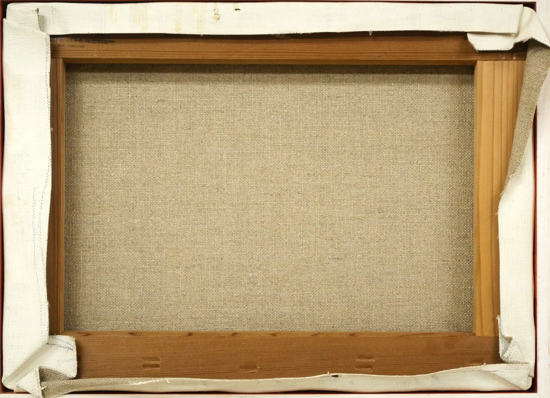 福井凱將「雌阿寒岳」油絵・F4号 キャンバス裏側画像