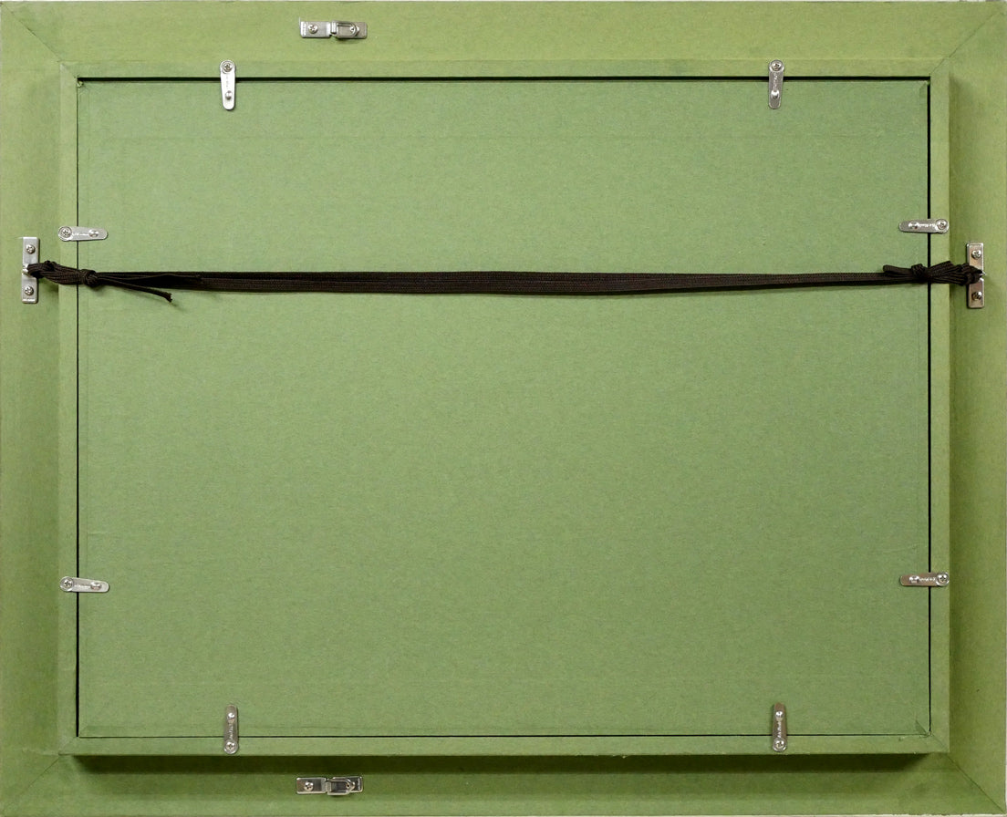 福井凱將「雌阿寒岳」油絵・F4号 額縁裏側画像