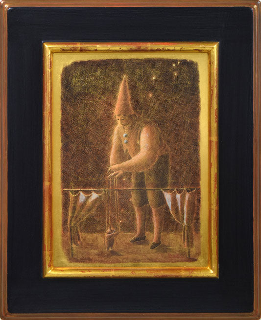 福岡通男「Marionetta」板にテンペラ、金箔・F4号