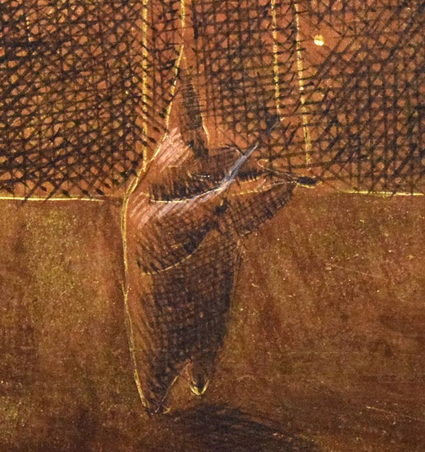 福岡通男「Marionetta」板にテンペラ、金箔・F4号 拡大画像8