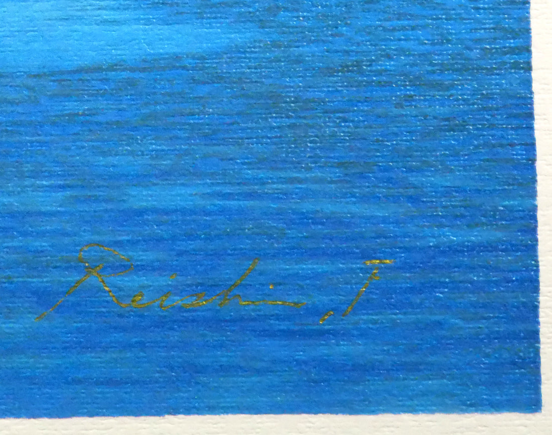 福島励史「モンサンミッシェル(フランス世界遺産)」リトグラフ(キャンバスエディション) 本人直筆サイン