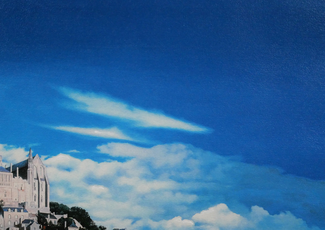 福島励史「モンサンミッシェル(フランス世界遺産)」リトグラフ(キャンバスエディション) 拡大画像6