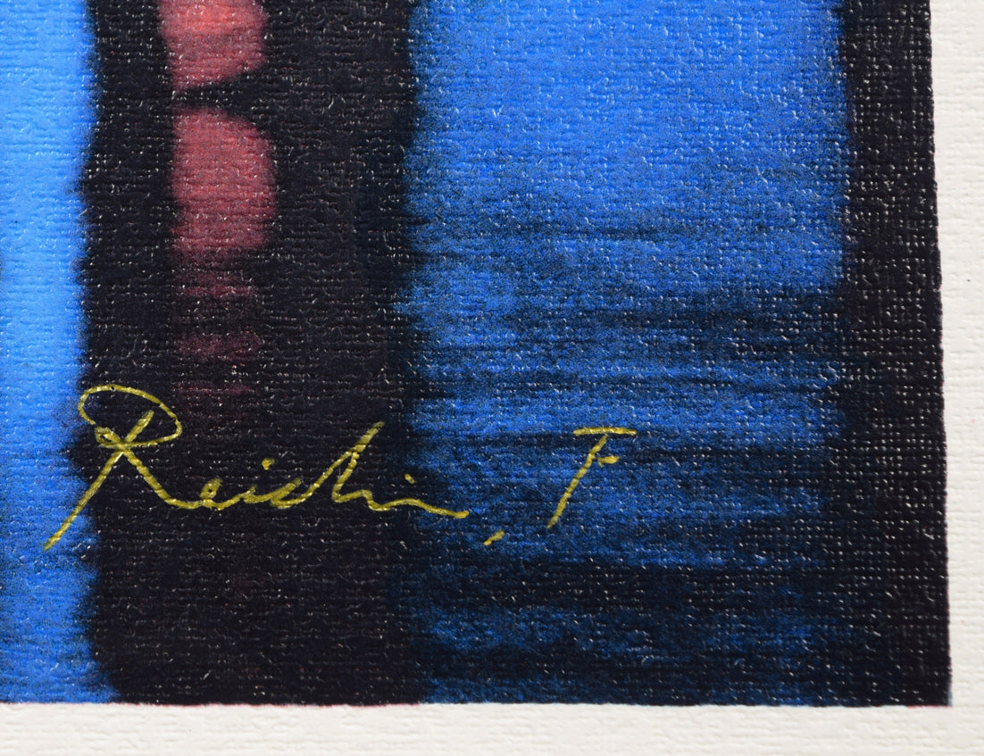 福島励史「夜のブルックリン大橋(ニューヨーク)」ミクストメディア版画 本人直筆サイン